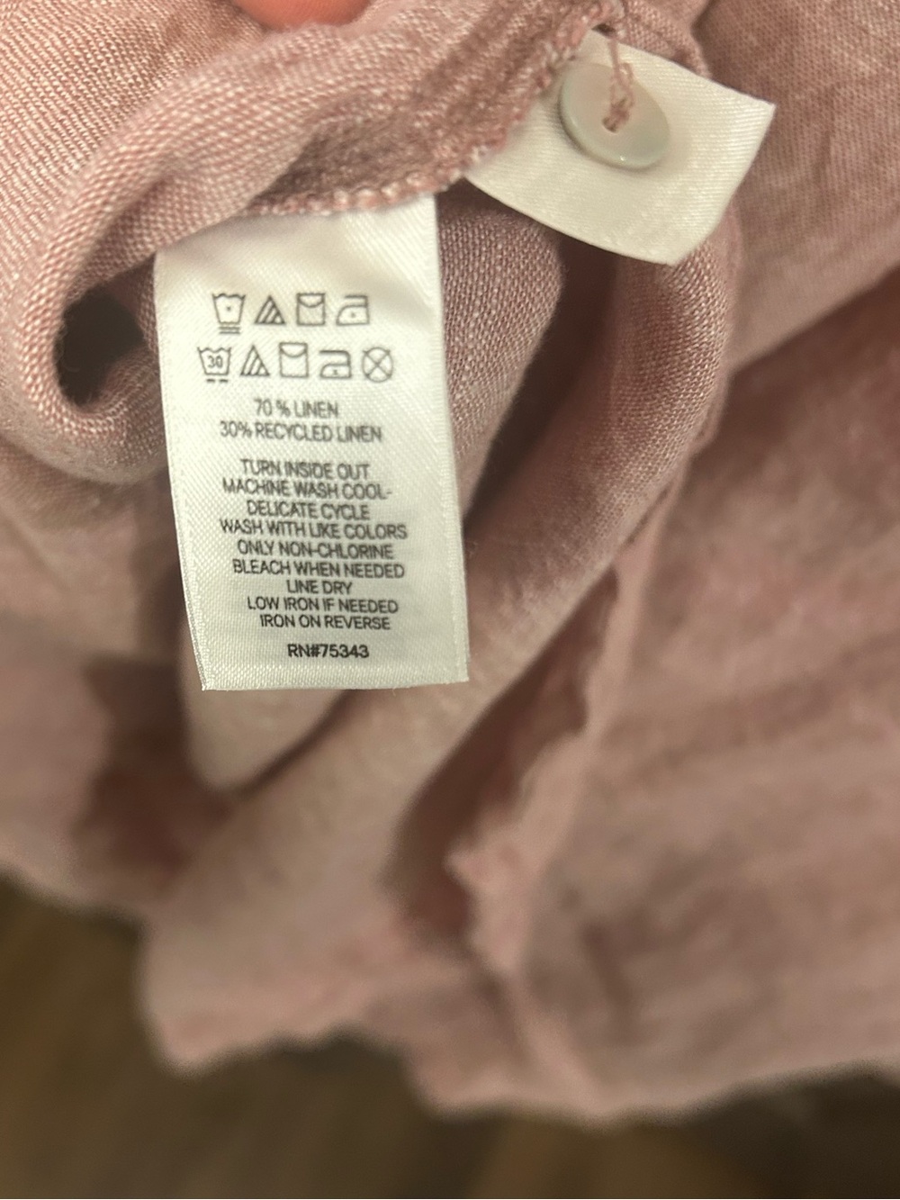 Sigrid Olsen Linen Tunic shirt size XL Cranberry color Button up  -lovely! - Picture 5 of 6